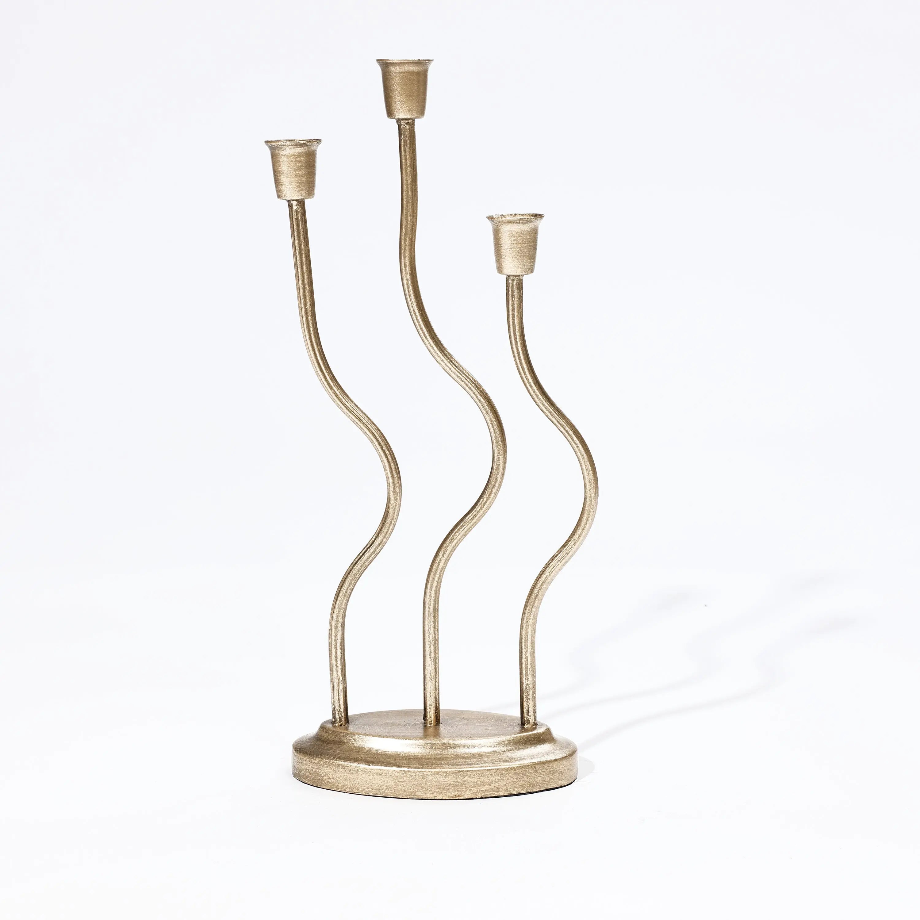 Gold 3-Taper Candle Holder