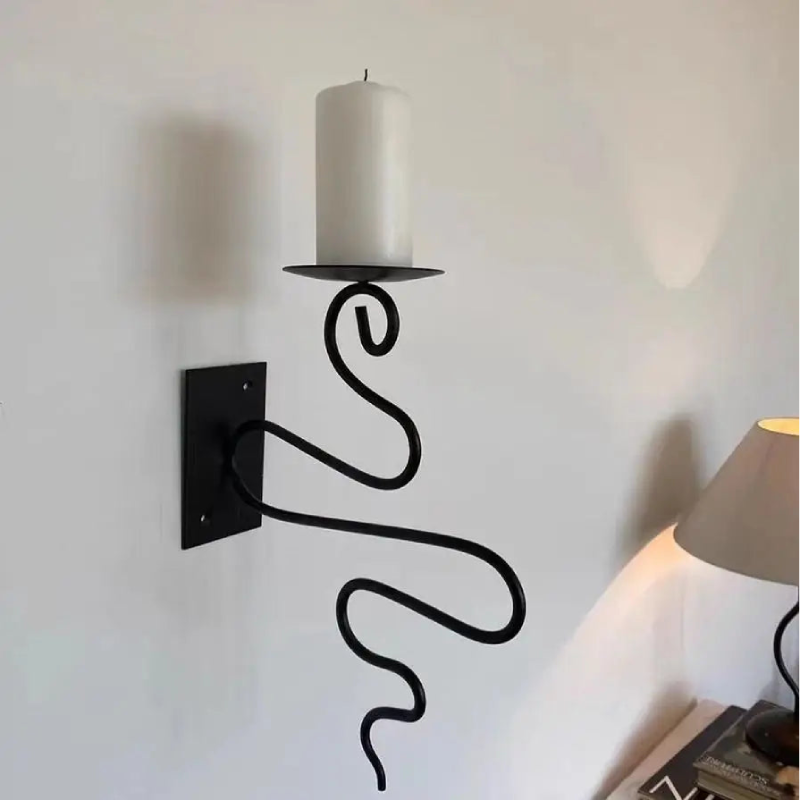 Deco Wave Iron Candle Holder - Image 3