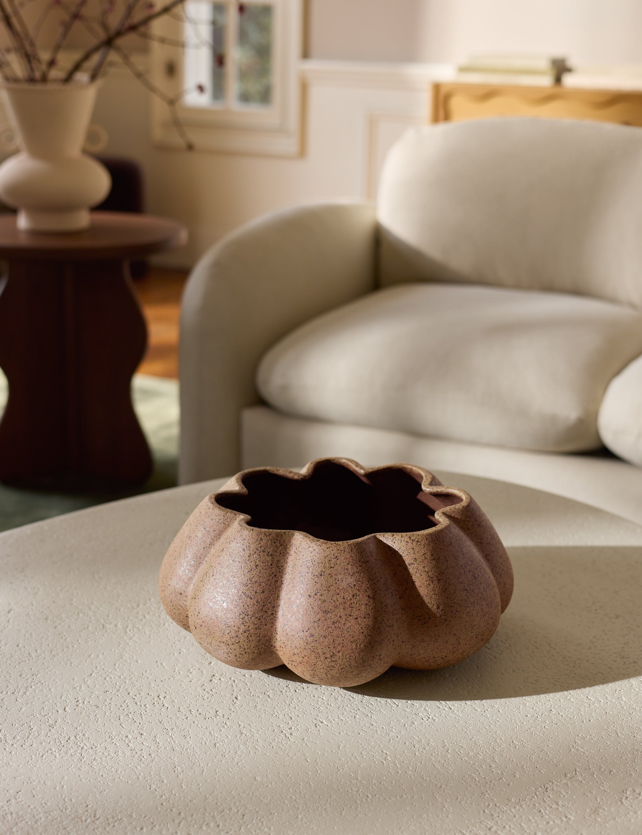 Sculptural Scalloped Bowl - SandDune