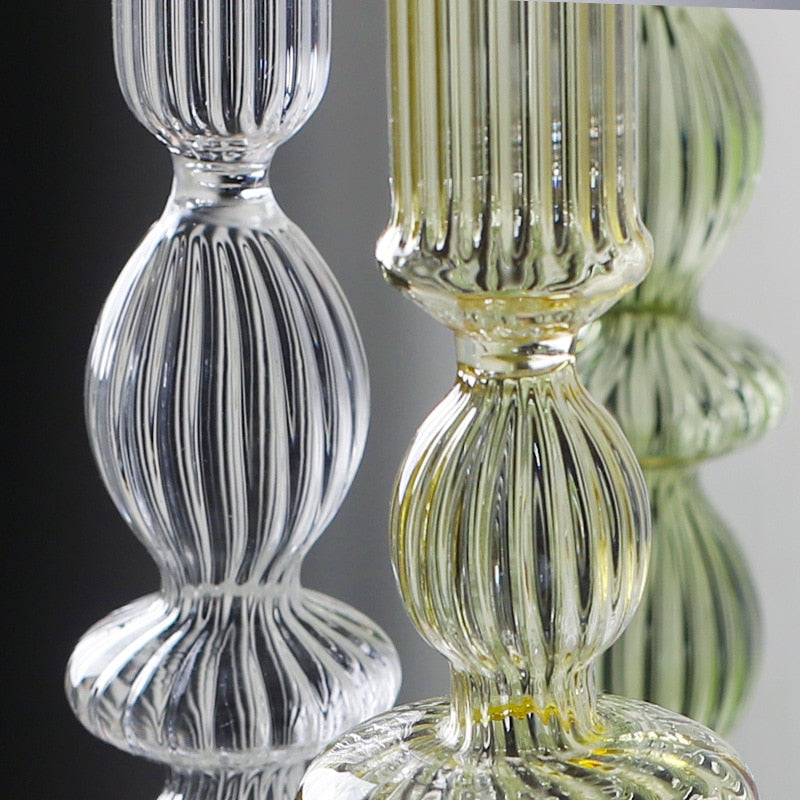 Macaroon Glass Ripple Candle Holders - Image 5