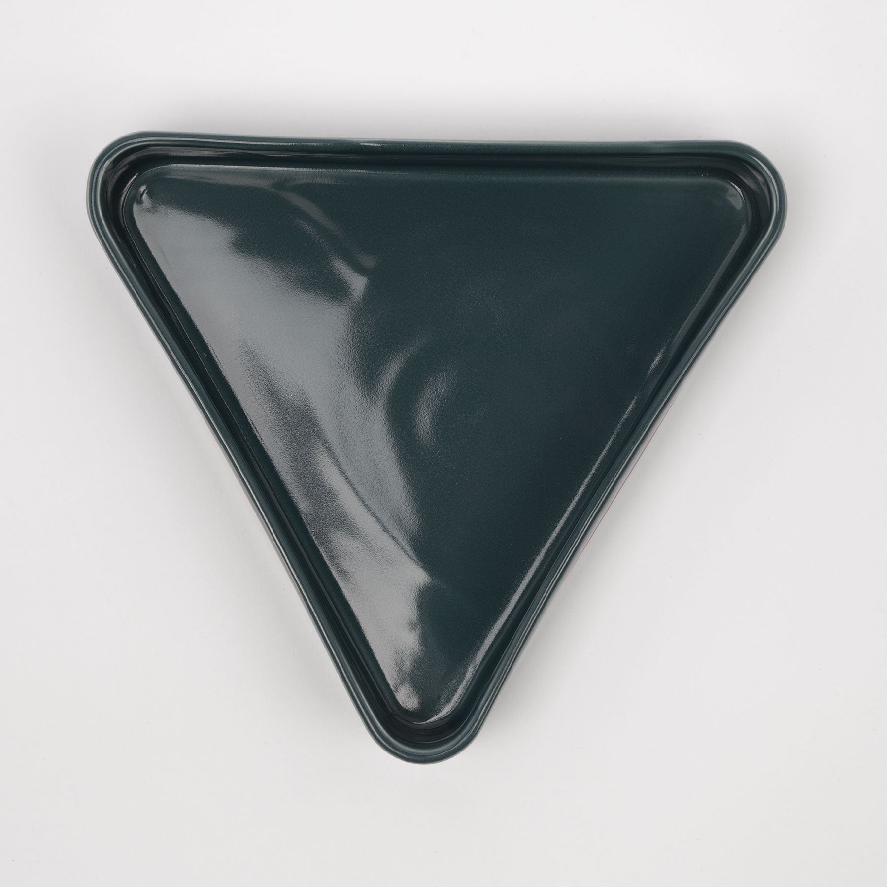 Peacock Blue Centerpiece Tray - Rounded Triangle Form - Image 3
