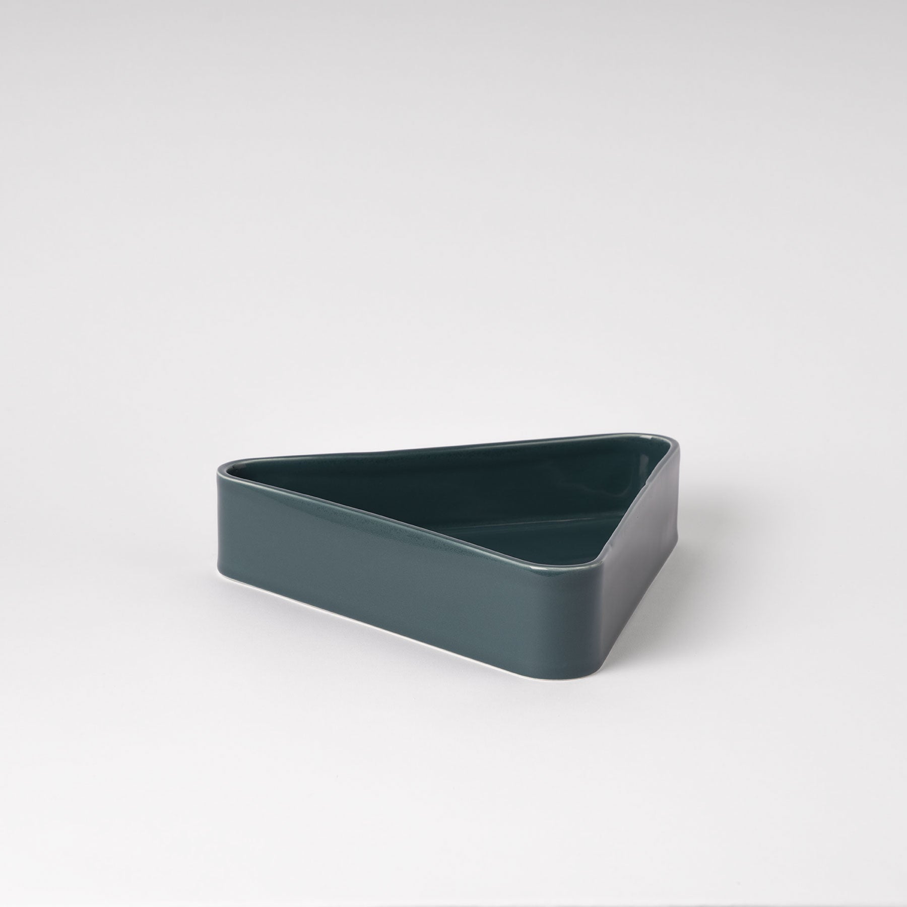 Peacock Blue Centerpiece Tray - Rounded Triangle Form