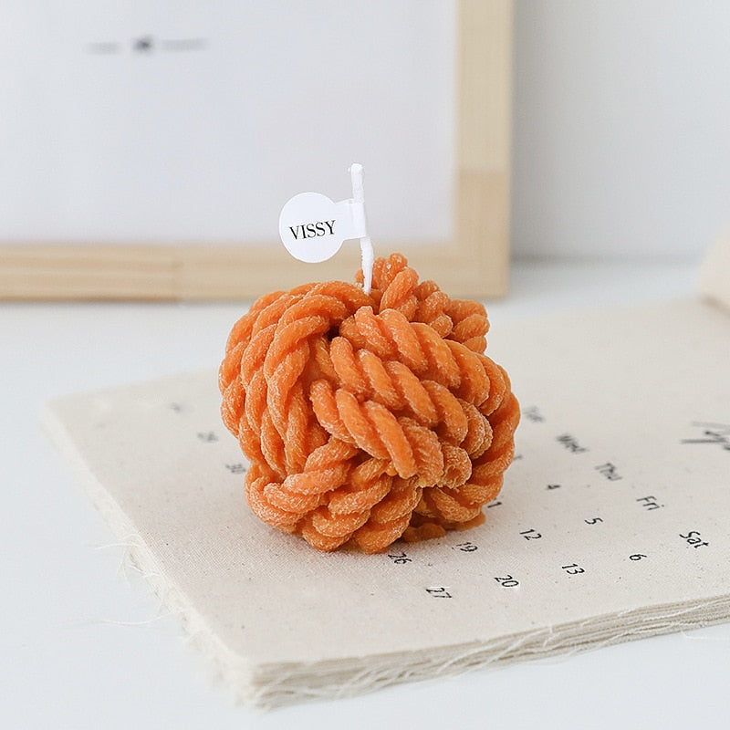 Wool Knot Textured Decorative Candle - Image 3