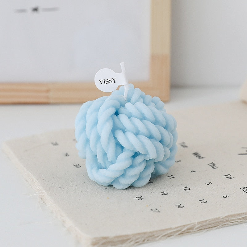 Wool Knot Textured Decorative Candle - Image 5