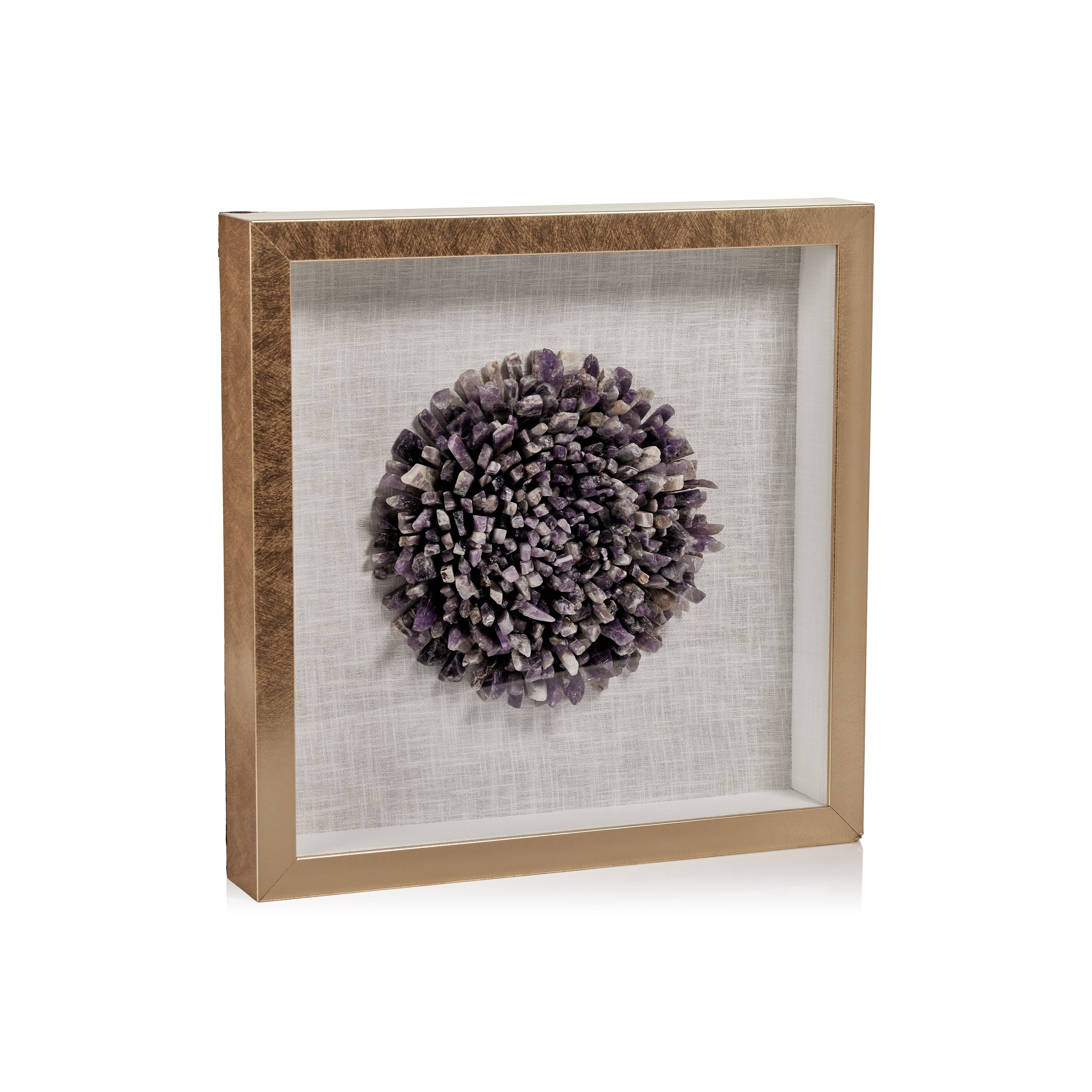 Gold Framed Amethyst Crystal Wall Art - Image 2
