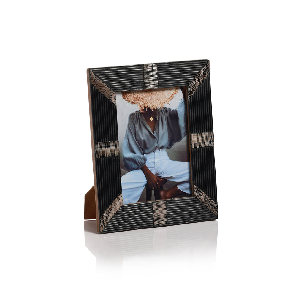 Black Ribbed Horn and Shagrin Photo Frame - Image 2