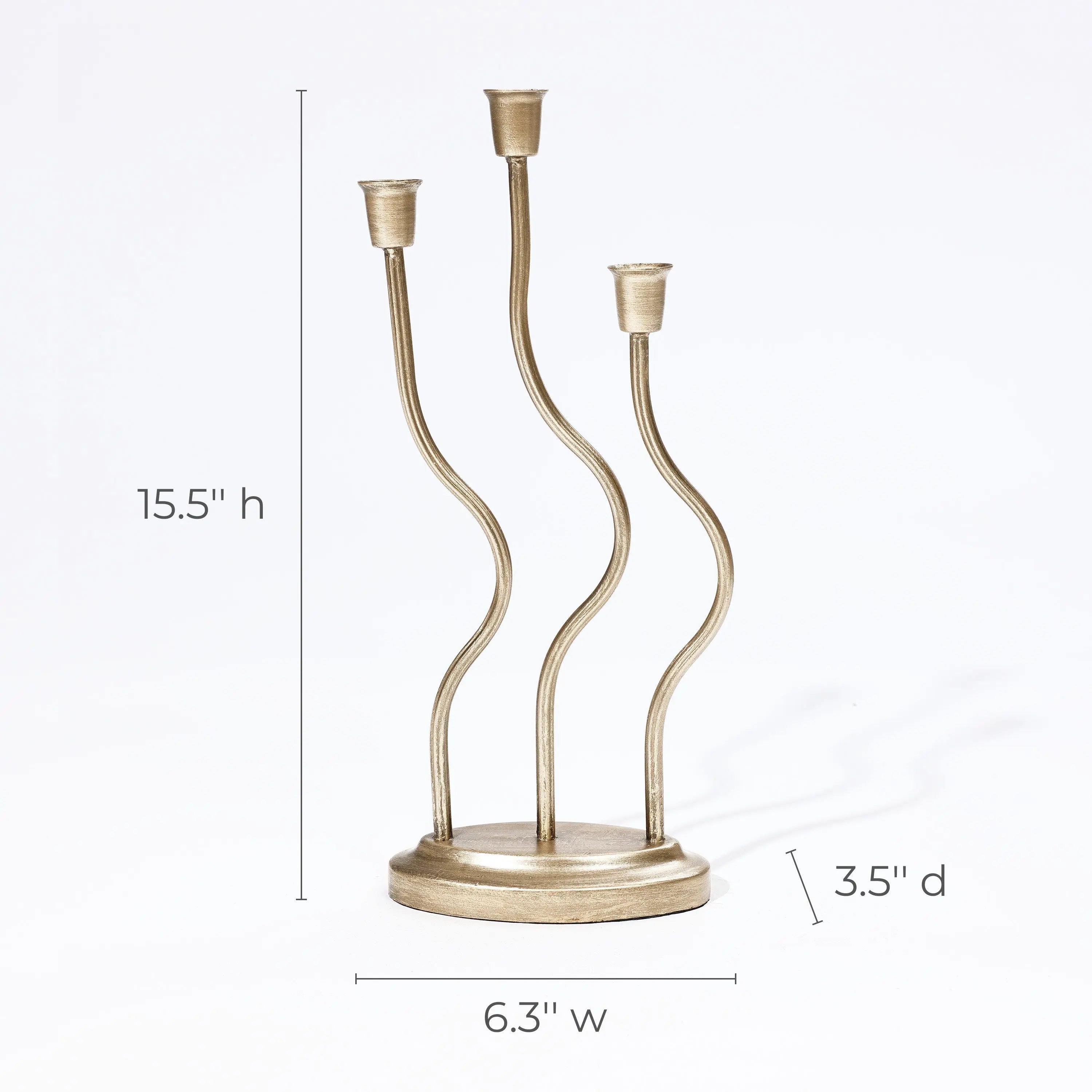 Gold 3-Taper Candle Holder - Image 8